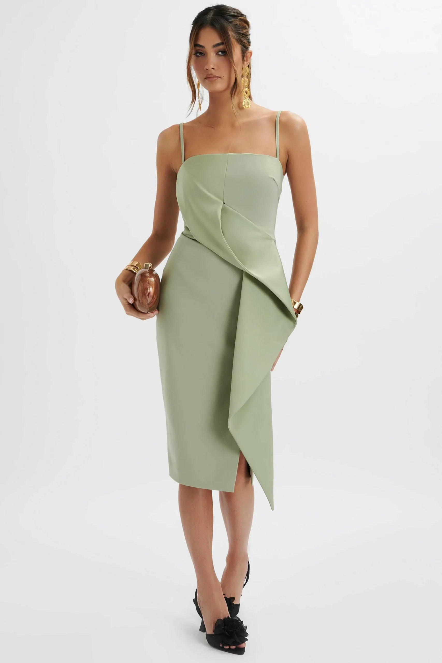 bonnie_waterfall_frill_mi_2.webp Lavish Alice Bonnie Waterfall Frill Midi Dress In Sage Green Shop