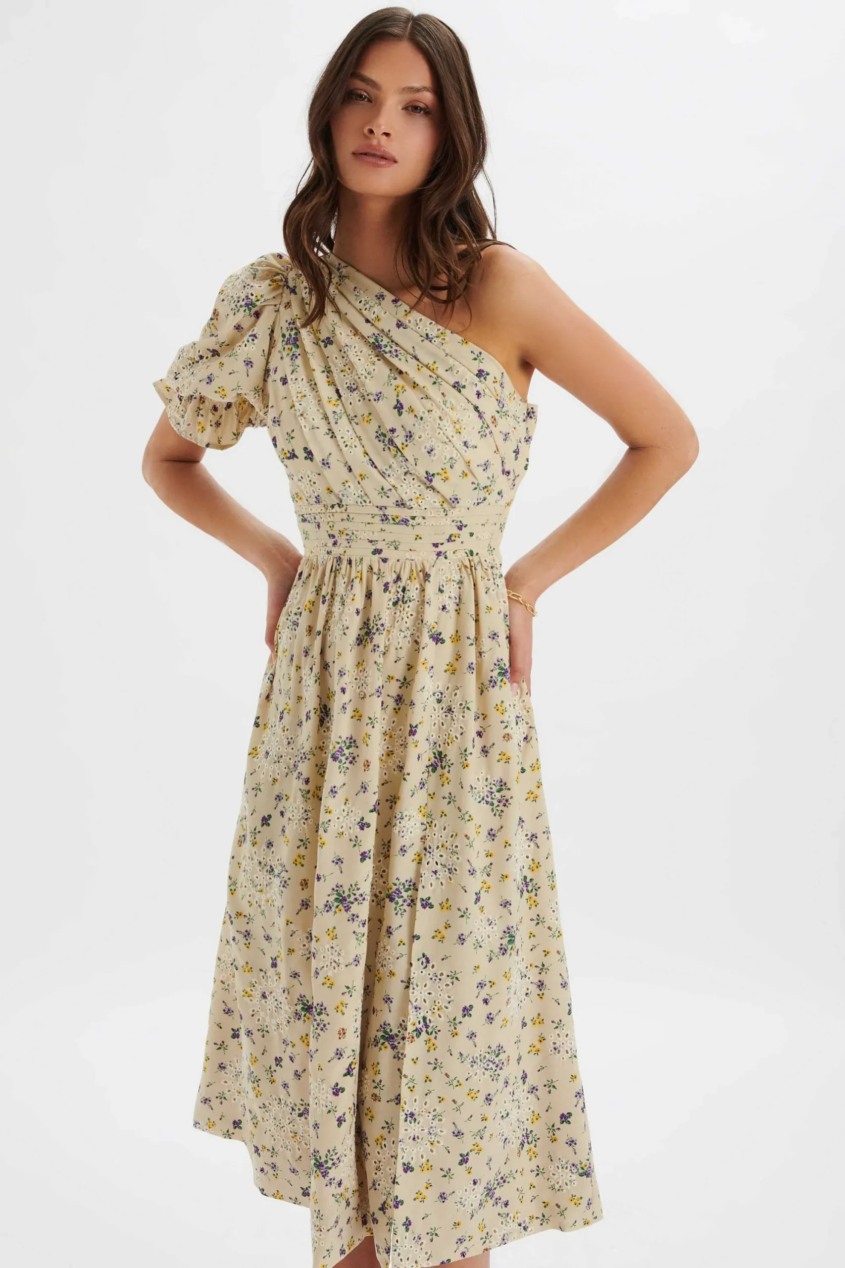 polly_one_shoulder_puff_s_0.webp Lavish Alice Polly One Shoulder Puff Sleeve Midi Dress In Floral Broidery Cheap