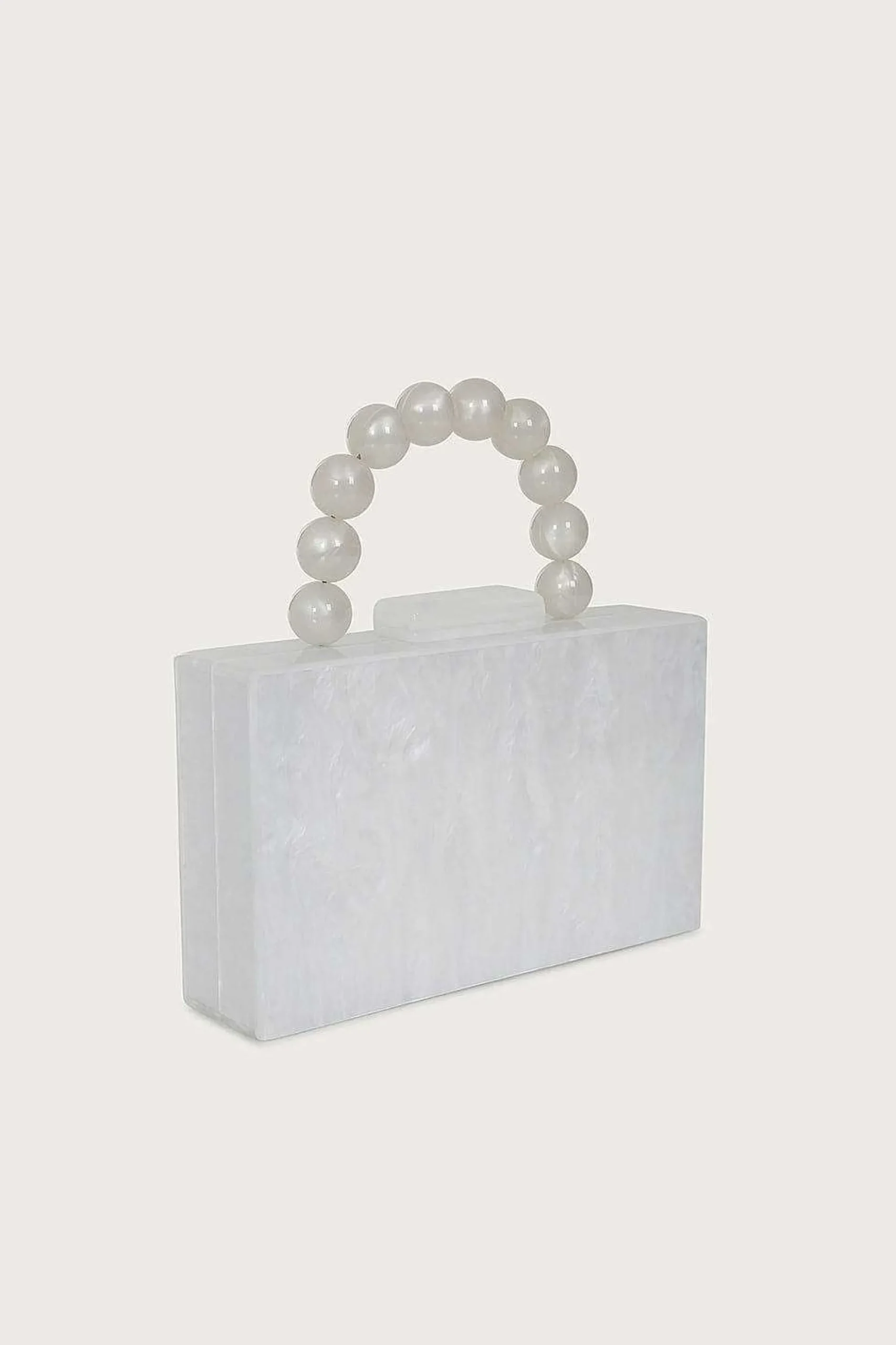 reya_bead_handle_marbled__2-1.webp Lavish Alice Reya Bead Handle Marbled Box Clutch Bag In White Best Sale