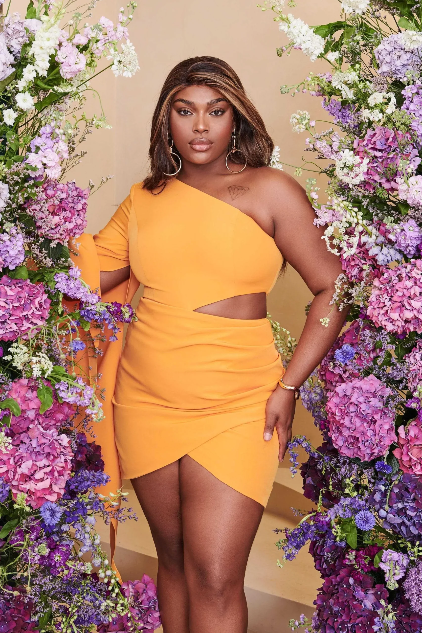 riley_curve_one_shoulder__2.webp Lavish Alice Riley Curve One Shoulder Cape Mini Dress In Mango Orange Fashion