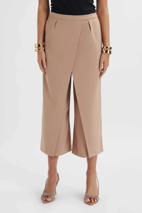 Lavish Alice Siya Wrap Culotte Trousers In Camel Cheap